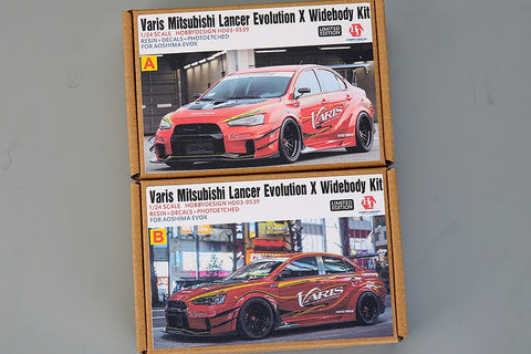 ホビーデザイン HD03-0539 1/24 Varis 三菱 ランサーエボリューションX ワイドボディキット (アオシマ用) (レジン+エッチングパーツ+デカール+メタルパーツ)
