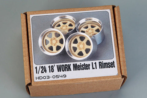 ホビーデザイン HD03-0549 1/24 18インチ Work マイスター L1 Rimset ホイール (レジン+メタルホイール)