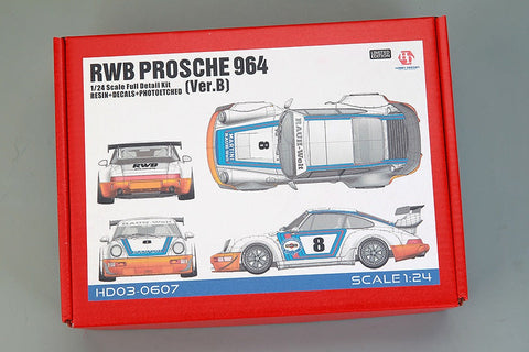 ホビーデザイン HD03-0607 1/24 RWB ポルシェ 964 (Ver.B) フルディティールキット (レジン+エッチングパーツ+デカール+メタルホイール+メタルパーツ+メタルロゴ)