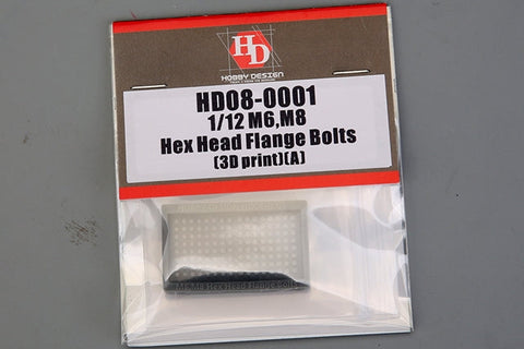 ホビーデザイン HD08-0001 1/12 M6,M8 六角ヘッド フランジボルト(3Dプリント)(A)