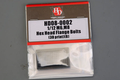 ホビーデザイン HD08-0002 1/12 M6,M8 六角ヘッド フランジボルト(3Dプリント)(B)