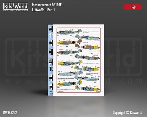 キッツワールド KW148252 1/48 メッサーシュミット Bf 109E (Pt. 1) - ファイターユニット