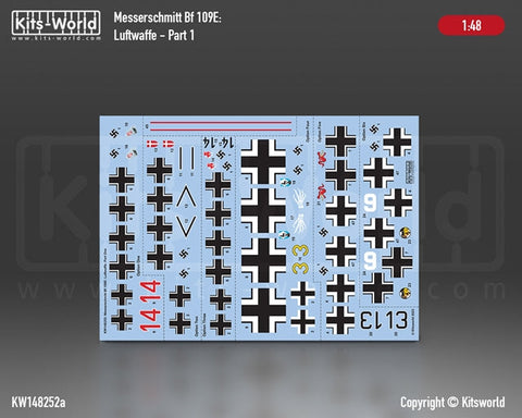 キッツワールド KW148252 1/48 メッサーシュミット Bf 109E (Pt. 1) - ファイターユニット