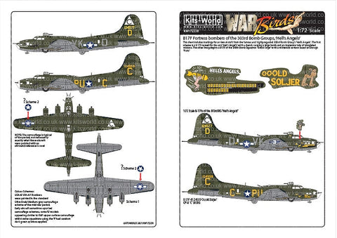 キッツワールド KW172238 1/72 ボーイング B-17F フライングフォートレス デカールシート