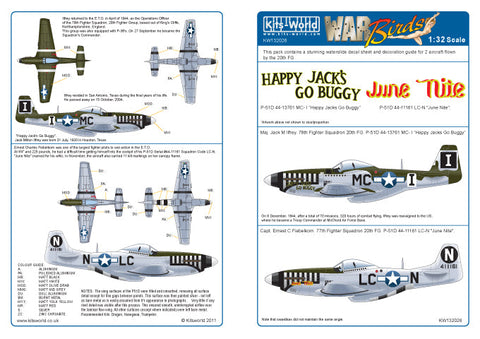 キッツワールド KW132026 1/32 P-51D マスタング 'ジューンナイト/ハッピージャック' - フルカラーデカール
