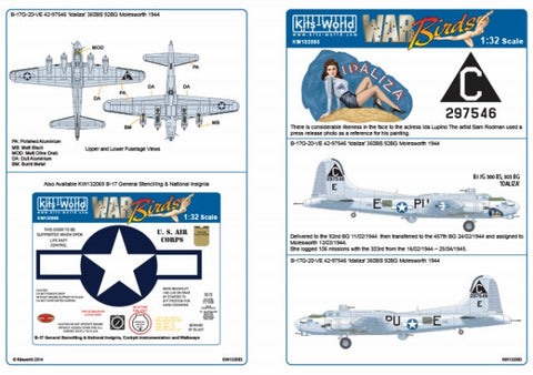 キッツワールド KW132083 1/32 ボーイング B-17G フライングフォートレス