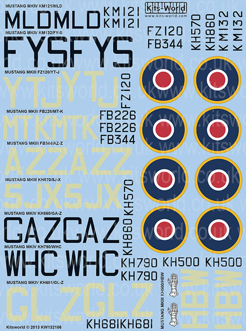 キッツワールド KW132106 1/32 RAF マスタング Aces