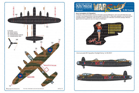 キッツワールド KW132137B 1/32 WWII イギリス軍 アブロ ランカスター `Fanlight Fanny`