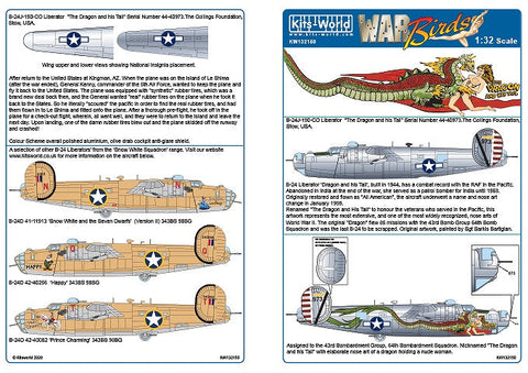 キッツワールド 1/32 KW132150 B-24J リベレーター 'ドラゴン&ヒズ・テイル' 第43爆撃航空群 第64爆撃飛行隊