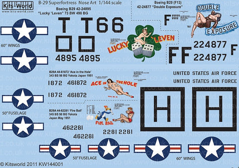 キッツワールド KW144001 1/144 デカールシート B-29 スーパーフォートレス