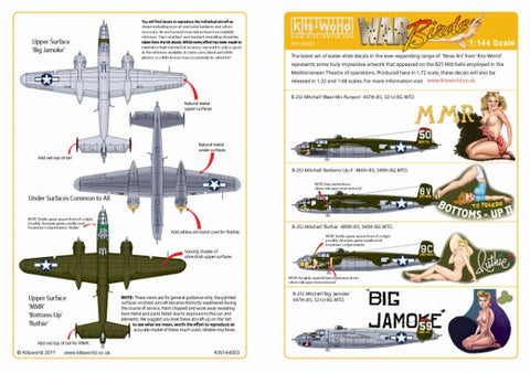 キッツワールド KW144003 1/144 デカールシート B-25 ミッチェル