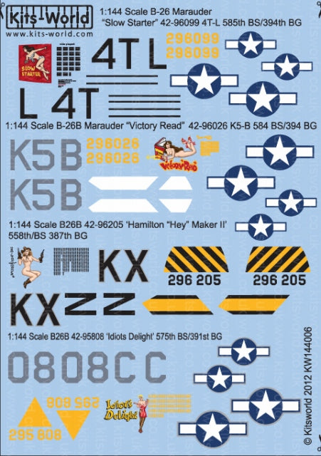 キッツワールド KW144006 1/144 デカールシート B-26 マローダー