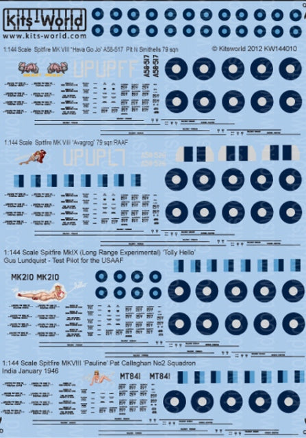 キッツワールド KW144010 1/144 デカールシート スピットファイア