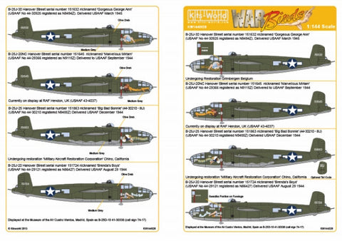 キッツワールド KW144026 1/144 B-25J ミッチェル 1/144スケール デカールシート