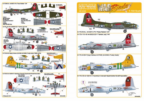 キッツワールド KW144028 1/144 B-17G フライングフォートレス 1/144スケール デカールシート