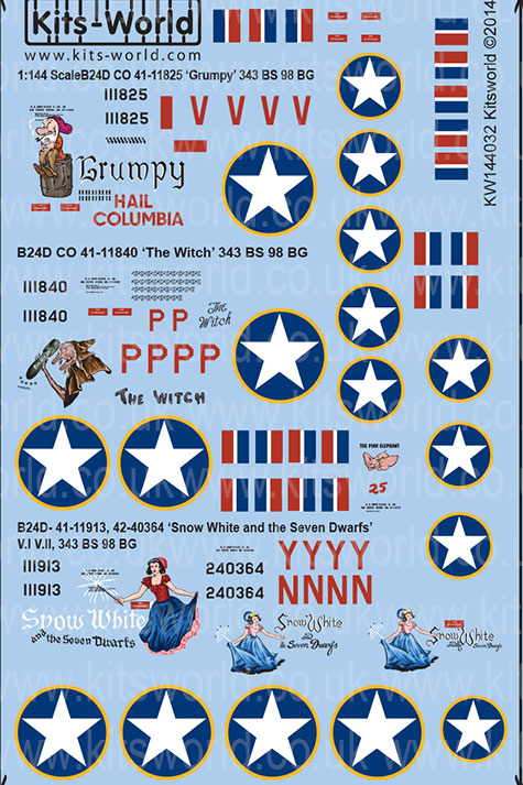 キッツワールド KW144032 1/144 デカールシート B-24D Liberators~
