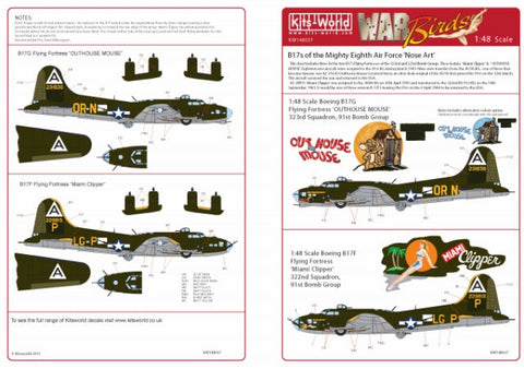 キッツワールド KW148037 1/48 ボーイング B-17 F/G フライングフォートレス