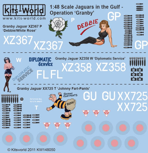 キッツワールド KW148050 1/48 'ジャギュア' - 1/48スケール デカールシート