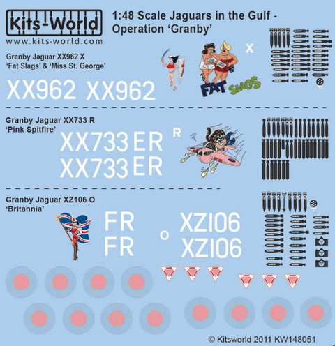キッツワールド KW148051 1/48 'ジャギュア' - 1/48スケール デカールシート