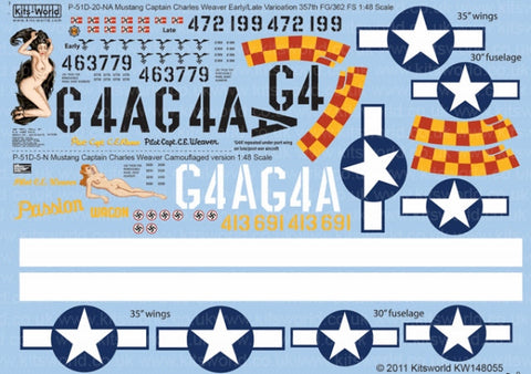 キッツワールド KW148055 1/48スケール デカールシート P-51D-20NA