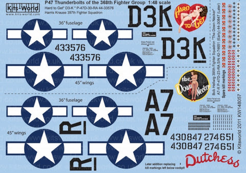 キッツワールド KW148057 1/48スケール デカールシート P-47D