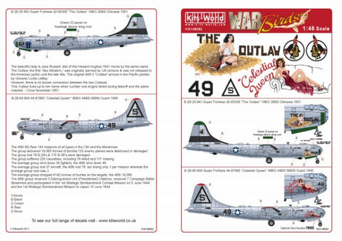 キッツワールド KW148082 1/48スケール デカールシート B-29 スーパーフォートレス