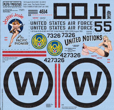 キッツワールド KW148083 1/48スケール デカールシート B-29 スーパーフォートレス
