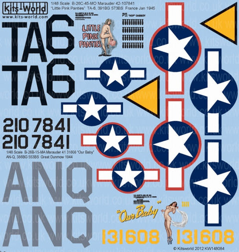 キッツワールド KW148084 1/48スケール デカールシート B-26C マローダー