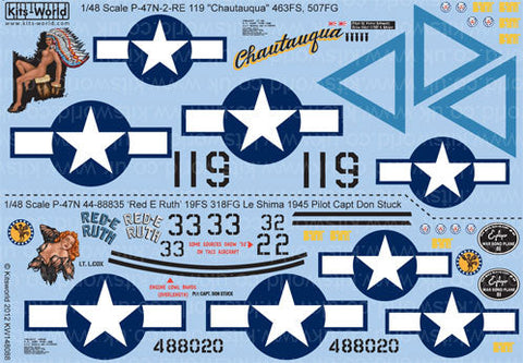 キッツワールド KW148088 1/48スケール デカールシート P-47 サンダーボルト