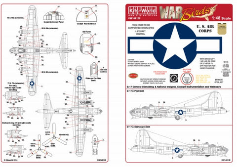 キッツワールド KW148128 1/48 ボーイング B-17G フライングフォートレス