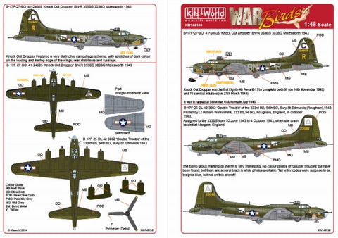 キッツワールド KW148130 1/48 ボーイング B-17F フライングフォートレス