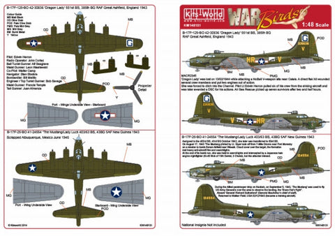 キッツワールド KW148131 1/48 ボーイング B-17F フライングフォートレス