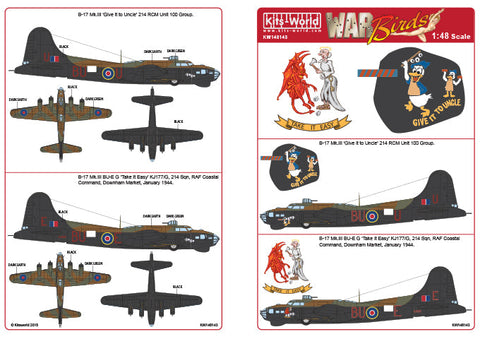 キッツワールド KW148143 1/48 ボーイング B-17 MkIII フライングフォートレス