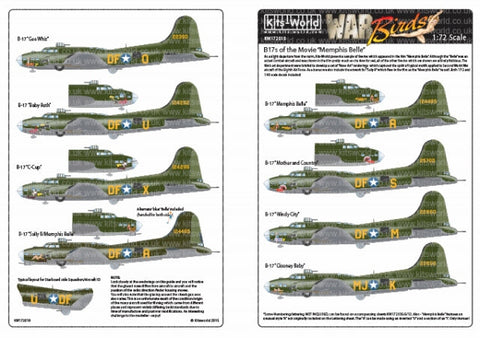キッツワールド KW172019 1/72 B17F/G フライングフォートレス - 'メンフィス・ベル/Sally B'
