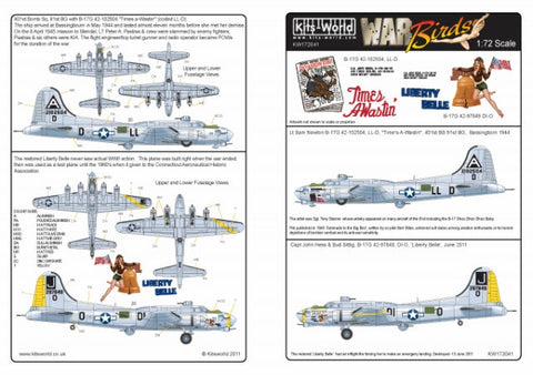 キッツワールド KW172041 1/72 B-17G 'Times a Wastin' - 'Liberty Belle' 1/72スケール デカールシート