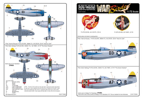 キッツワールド KW172045 1/72スケール デカールシート P-47 サンダーボルト
