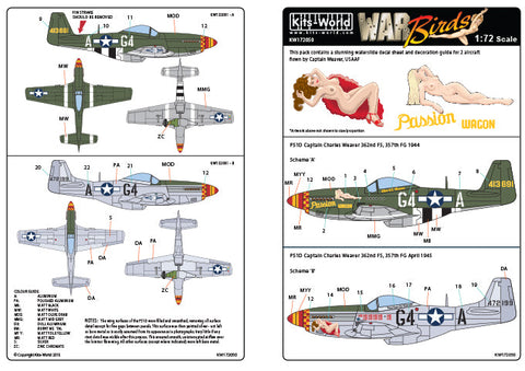 キッツワールド KW172050 1/72スケール デカールシート P-51D マスタング