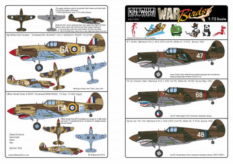 キッツワールド KW172051 1/72スケール デカールシート P-40B ウォーホーク