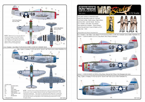 キッツワールド KW172052 1/72スケール デカールシート P-47 サンダーボルト