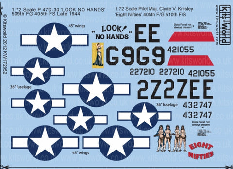キッツワールド KW172052 1/72スケール デカールシート P-47 サンダーボルト