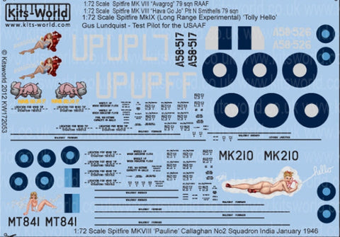キッツワールド KW172053 1/72スケール デカールシート スピットファイア