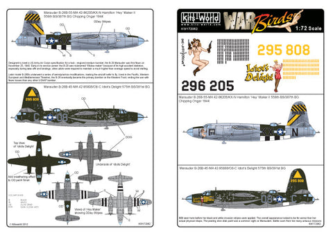 キッツワールド KW172062 1/72スケール デカールシート B-26 マローダー