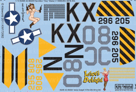 キッツワールド KW172062 1/72スケール デカールシート B-26 マローダー