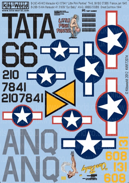 キッツワールド KW172074 1/72スケール デカールシート B-26 マローダー