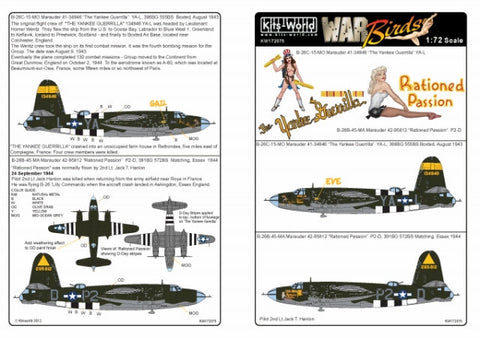 キッツワールド KW172075 1/72スケール デカールシート B-26 マローダー