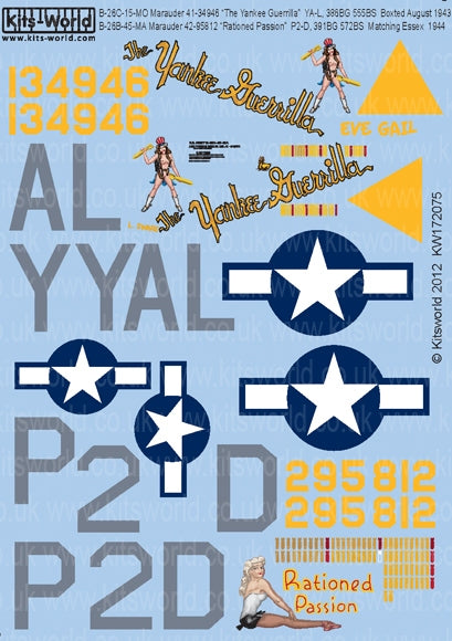 キッツワールド KW172075 1/72スケール デカールシート B-26 マローダー