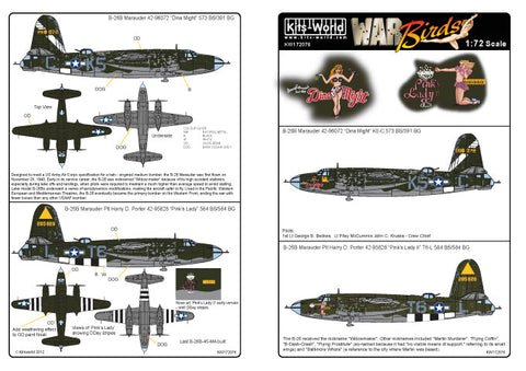 キッツワールド KW172076 1/72スケール デカールシート B-26B マローダー