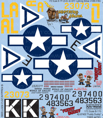 キッツワールド KW172080 1/72スケール デカールシート B-17F/G フライングフォートレス