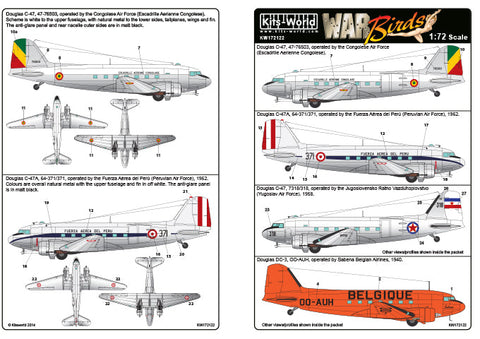 キッツワールド KW172122 1/72スケール DC3 - C-47 ダグラス ダコタ