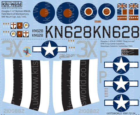 キッツワールド KW172124 1/72スケール ダグラス ダコタ C-47 - DC-3